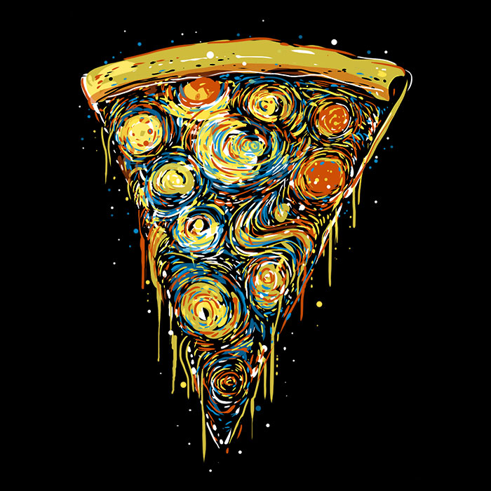 Starry Slice 3/4 Sleeve Raglan - Adult & Kids T-Shirts, Sweatshirts & Hoodies apparel design preview 2