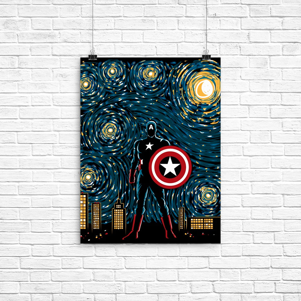 Starry Soldier Poster - Adult & Kids T-Shirts, Sweatshirts & Hoodies apparel design preview 1