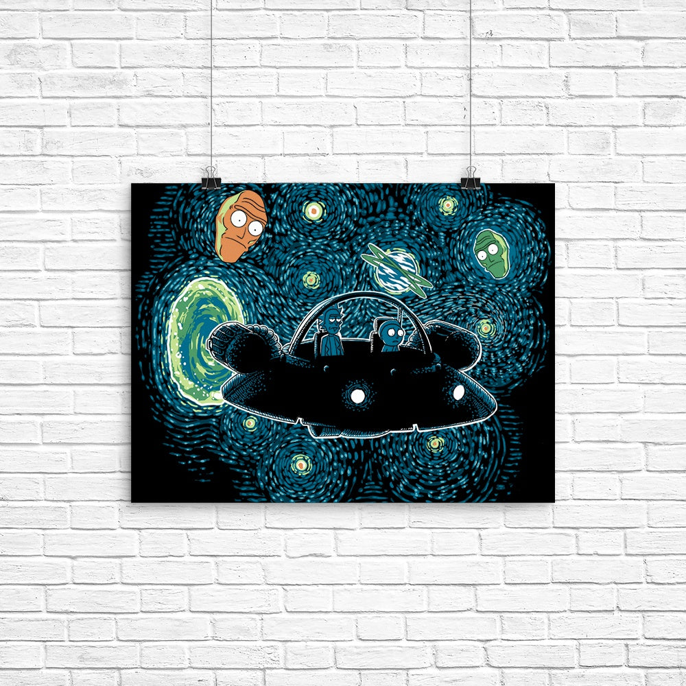 Starry Space Poster - Adult & Kids T-Shirts, Sweatshirts & Hoodies apparel design preview 1