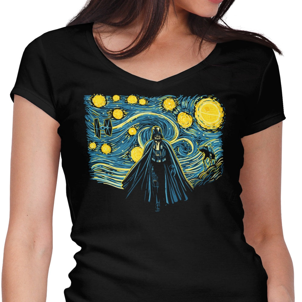 Starry Vader Women's V-Neck - Adult & Kids T-Shirts, Sweatshirts & Hoodies apparel design preview 1