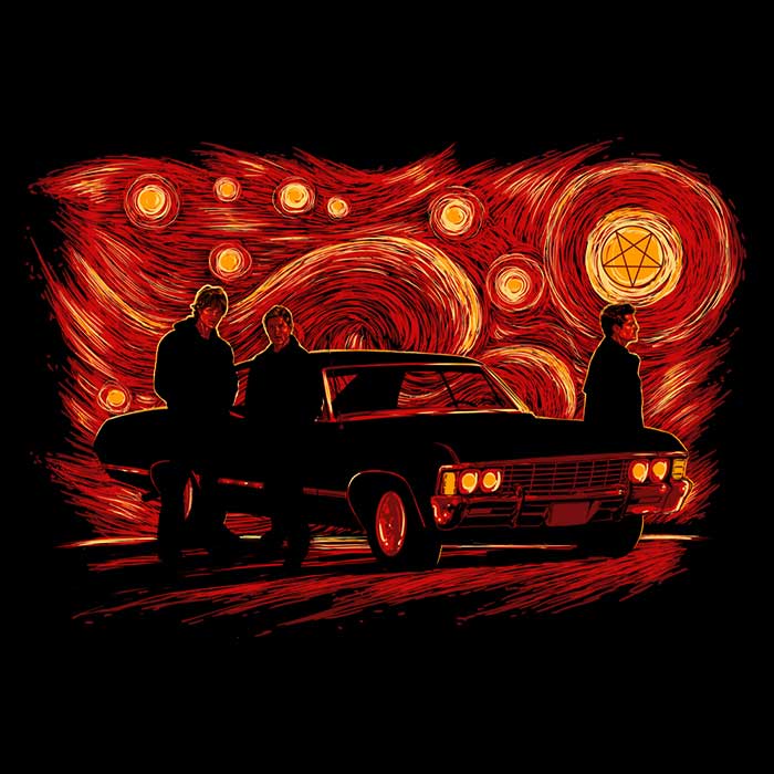 Starry Winchesters (Alt) Youth Apparel - Adult & Kids T-Shirts, Sweatshirts & Hoodies apparel design preview 2