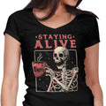 Staying Alive Women's V-Neck - Adult & Kids T-Shirts, Sweatshirts & Hoodies apparel design preview 1