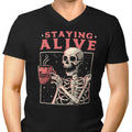 Staying Alive Men's V-Neck - Adult & Kids T-Shirts, Sweatshirts & Hoodies apparel design preview 1