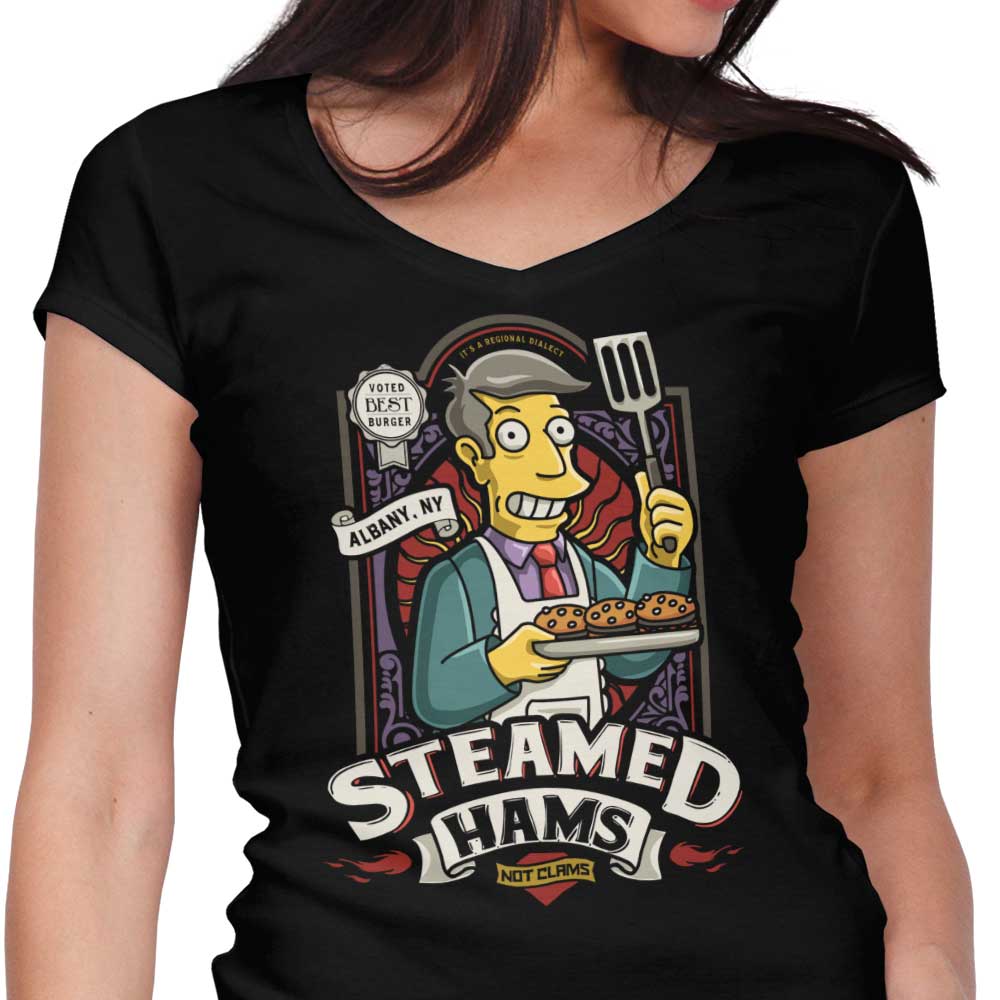 Steamed Hams Women's V-Neck - Adult & Kids T-Shirts, Sweatshirts & Hoodies apparel design preview 1