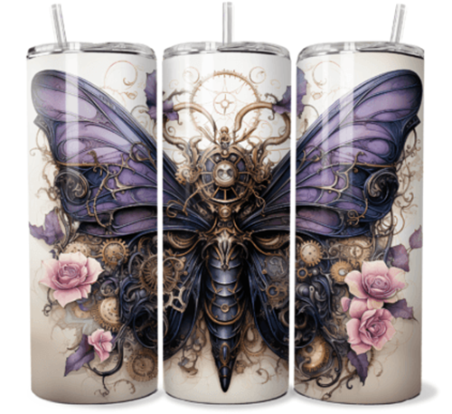 Steampunk Butterfly 20 oz Skinny Tumbler Cup With - Adult & Kids T-Shirts, Sweatshirts & Hoodies apparel design preview 1