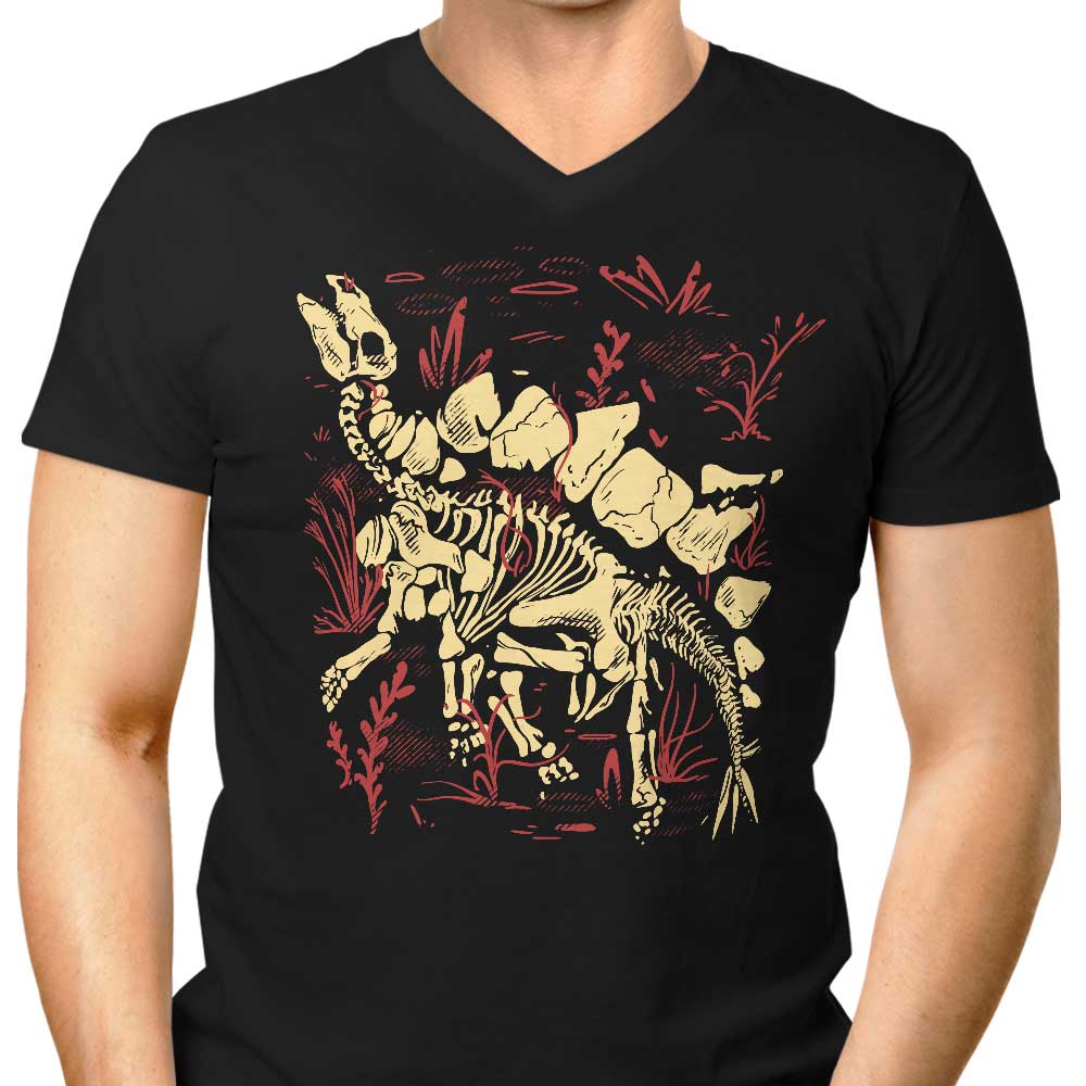 Stegosaurus Fossils Men's V-Neck - Adult & Kids T-Shirts, Sweatshirts & Hoodies apparel design preview 1