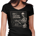 Step 1: Expectations Women's V-Neck - Adult & Kids T-Shirts, Sweatshirts & Hoodies apparel design preview 1