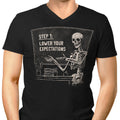 Step 1: Expectations Men's V-Neck - Adult & Kids T-Shirts, Sweatshirts & Hoodies apparel design preview 1