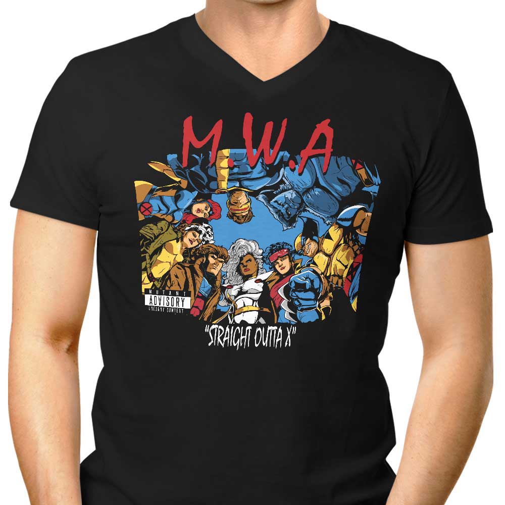Straight Outta X Men's V-Neck - Adult & Kids T-Shirts, Sweatshirts & Hoodies apparel design preview 1