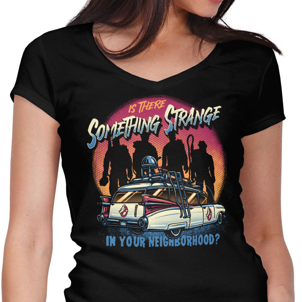 Strange Neighborhood Women's V-Neck - Adult & Kids T-Shirts, Sweatshirts & Hoodies apparel design preview 1
