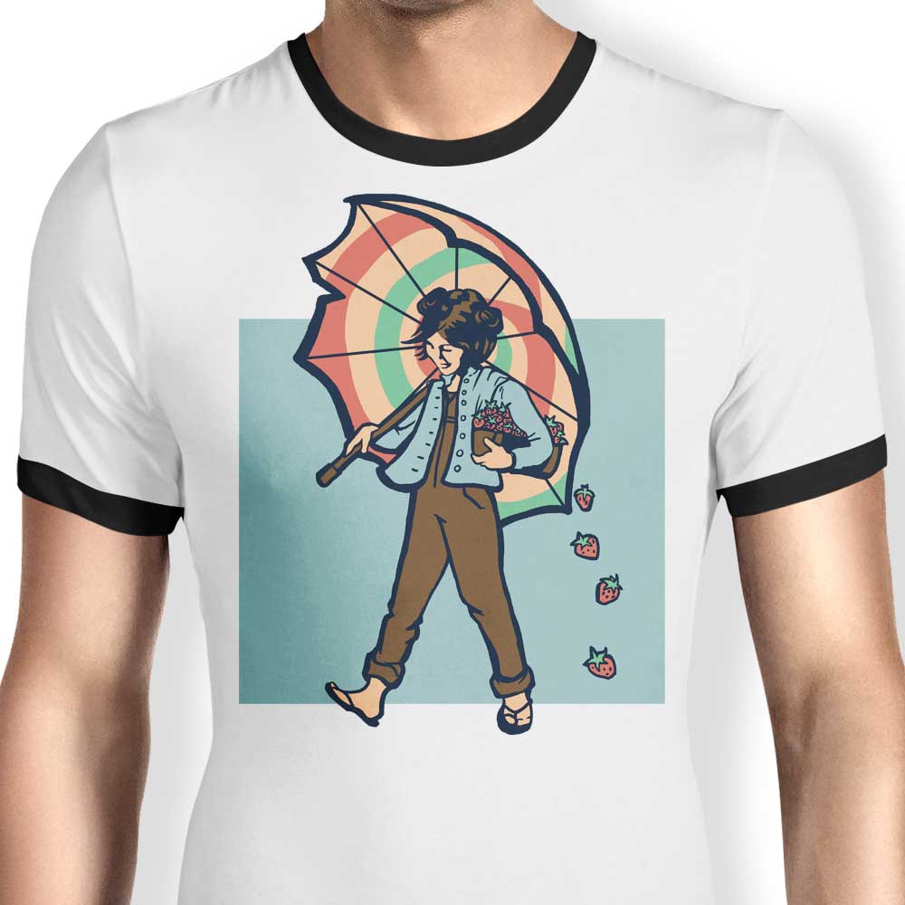 Strawberry Girl Ringer - Adult & Kids T-Shirts, Sweatshirts & Hoodies apparel design preview 1