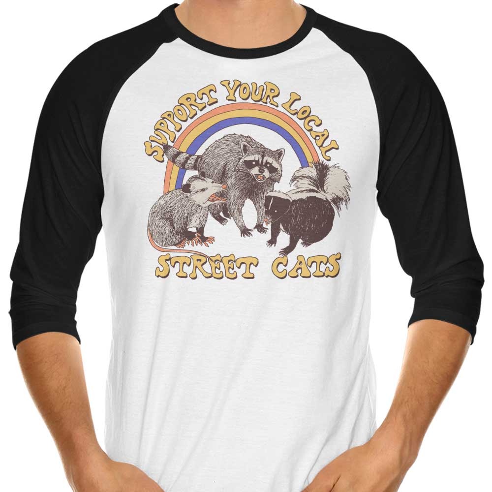 Street Cats 3/4 Sleeve Raglan - Adult & Kids T-Shirts, Sweatshirts & Hoodies apparel design preview 1