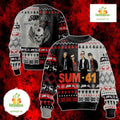 Sum 41 Ugly Christmas Sweater Band Graphic Snowflake Design product image