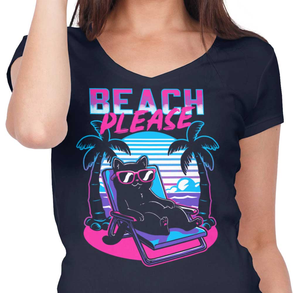 Summer Cat Women's V-Neck - Adult & Kids T-Shirts, Sweatshirts & Hoodies apparel design preview 2