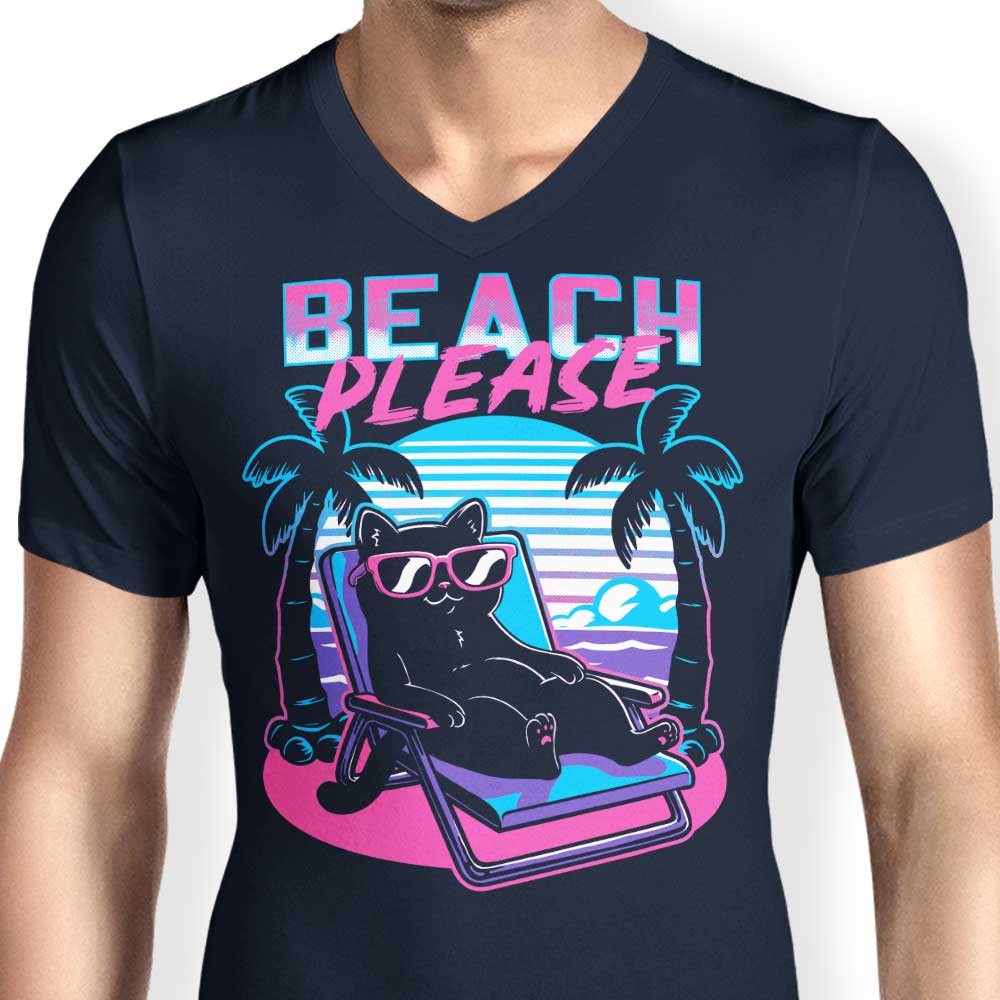 Summer Cat Men's V-Neck - Adult & Kids T-Shirts, Sweatshirts & Hoodies apparel design preview 2