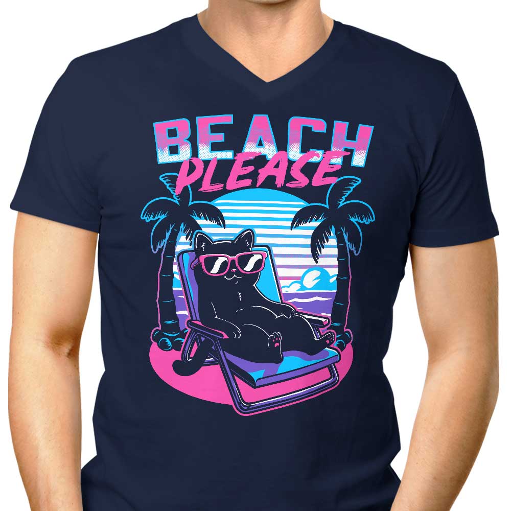 Summer Cat Men's V-Neck - Adult & Kids T-Shirts, Sweatshirts & Hoodies apparel design preview 1