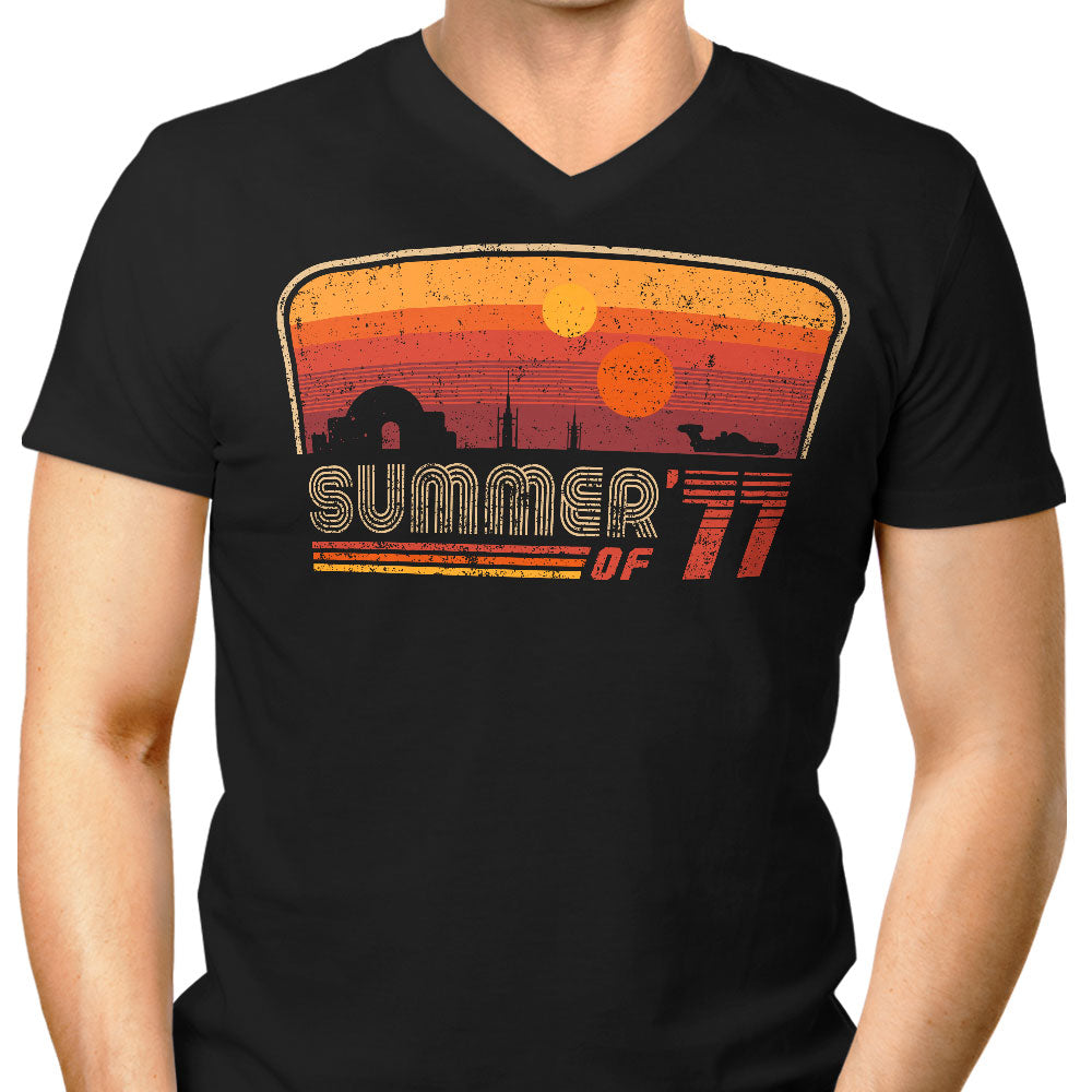 Summer of '77 Men's V-Neck - Adult & Kids T-Shirts, Sweatshirts & Hoodies apparel design preview 1