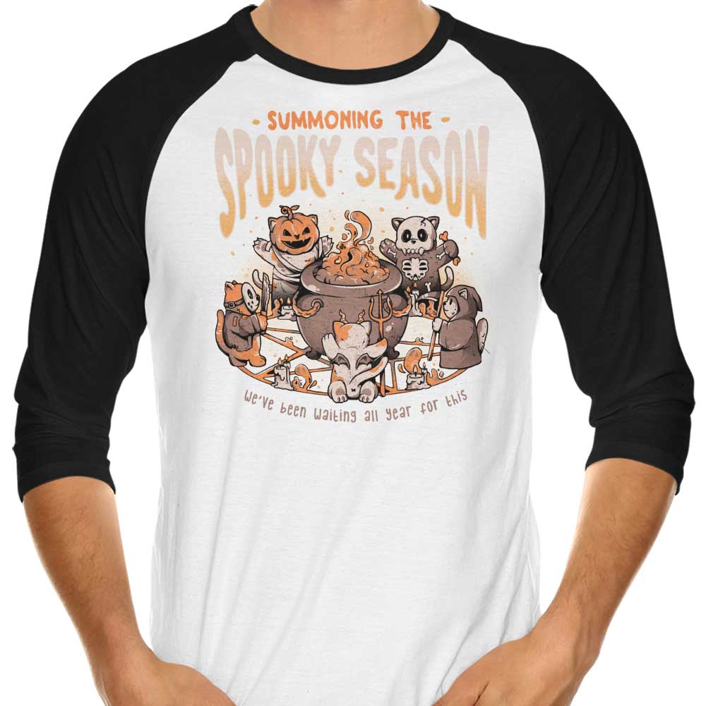 Summoning the Spooky Season 3/4 Sleeve Raglan - Adult & Kids T-Shirts, Sweatshirts & Hoodies apparel design preview 1