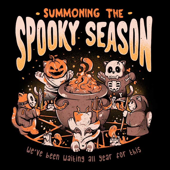Summoning the Spooky Season Men's Apparel - Adult & Kids T-Shirts, Sweatshirts & Hoodies apparel design preview 2
