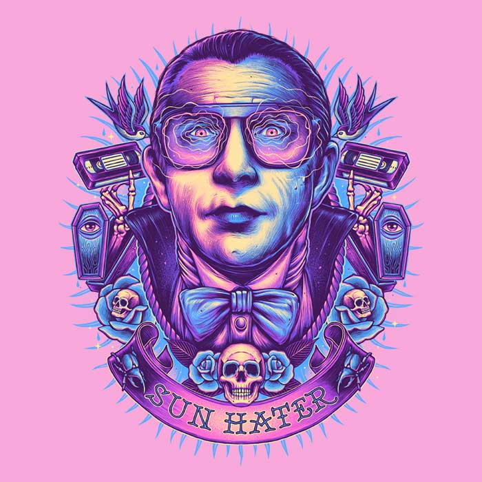 Sun Hater Ringer - Adult & Kids T-Shirts, Sweatshirts & Hoodies apparel design preview 2