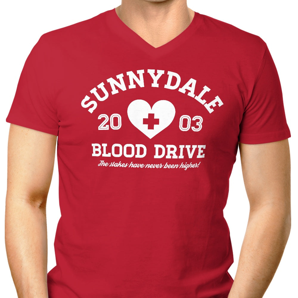 Sunnydale Blood Drive Men's V-Neck - Adult & Kids T-Shirts, Sweatshirts & Hoodies apparel design preview 1