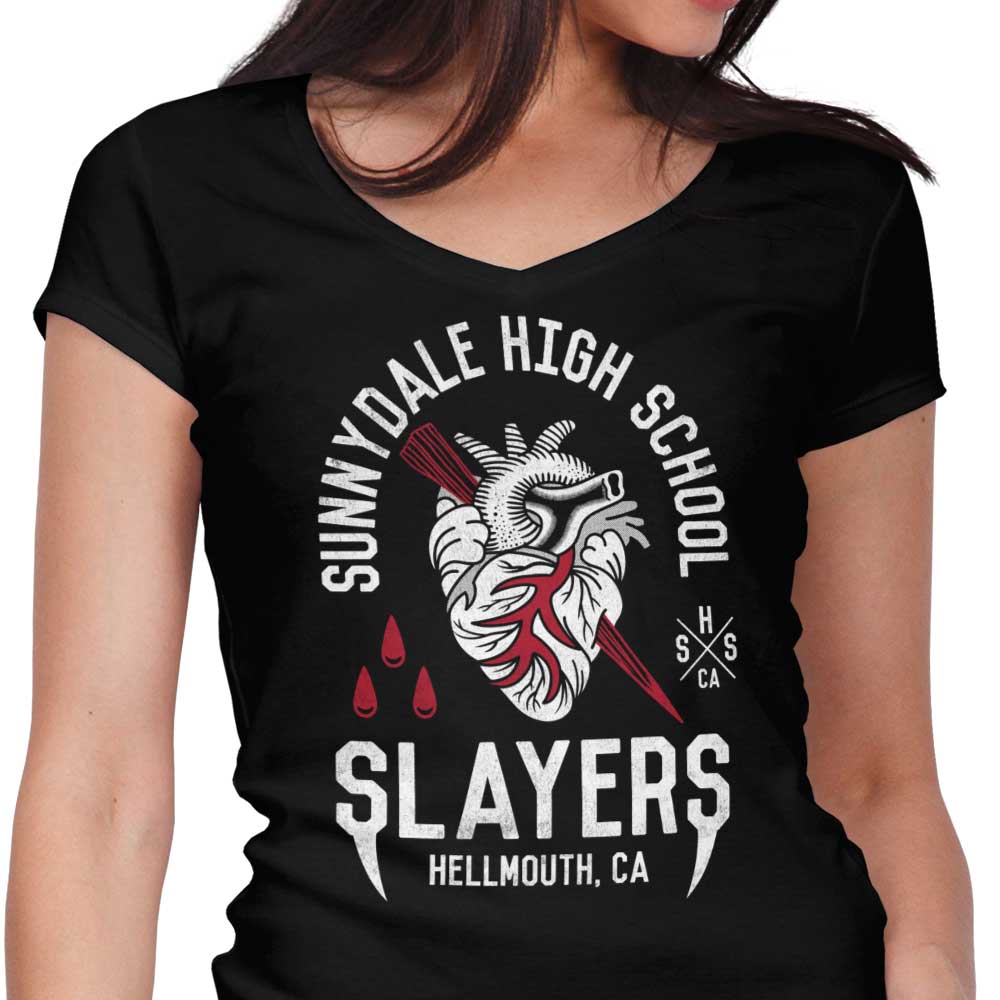 Sunnydale Slayers Women's V-Neck - Adult & Kids T-Shirts, Sweatshirts & Hoodies apparel design preview 1