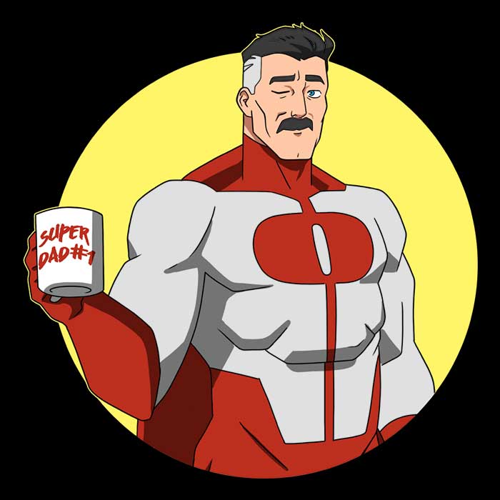 Super Dad No. 1 Men's Apparel - Adult & Kids T-Shirts, Sweatshirts & Hoodies apparel design preview 2