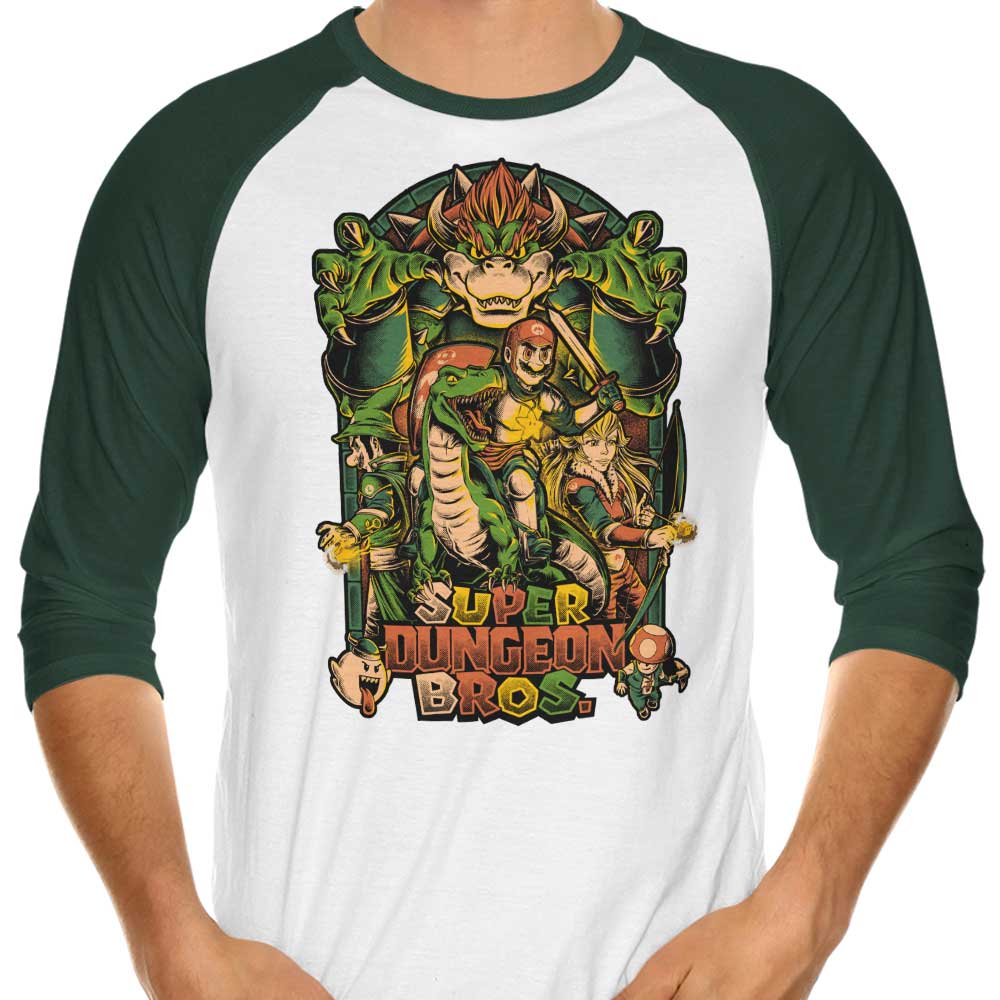 Super Dungeon Bros. 3/4 Sleeve Raglan - Adult & Kids T-Shirts, Sweatshirts & Hoodies apparel design preview 1