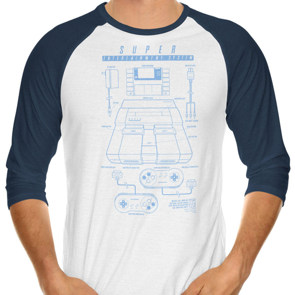 Super Entertainment System 3/4 Sleeve Raglan - Adult & Kids T-Shirts, Sweatshirts & Hoodies apparel design preview 1