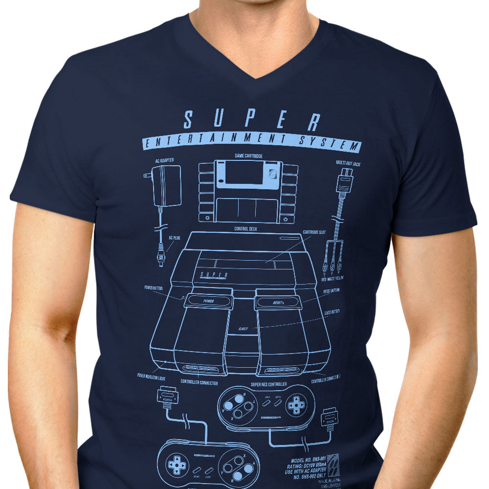 Super Entertainment System Men's V-Neck - Adult & Kids T-Shirts, Sweatshirts & Hoodies apparel design preview 1