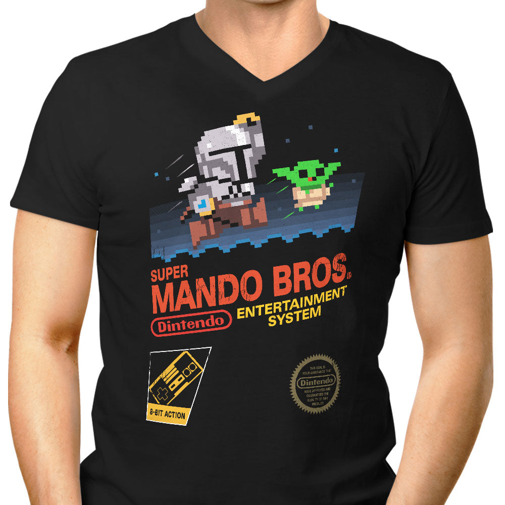 Super Mando Bros Men's V-Neck - Adult & Kids T-Shirts, Sweatshirts & Hoodies apparel design preview 1