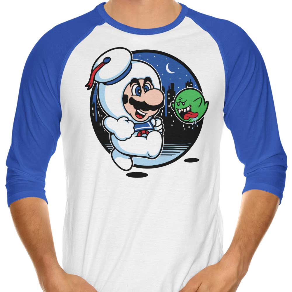Super Marshmallow Bros. 3/4 Sleeve Raglan - Adult & Kids T-Shirts, Sweatshirts & Hoodies apparel design preview 1