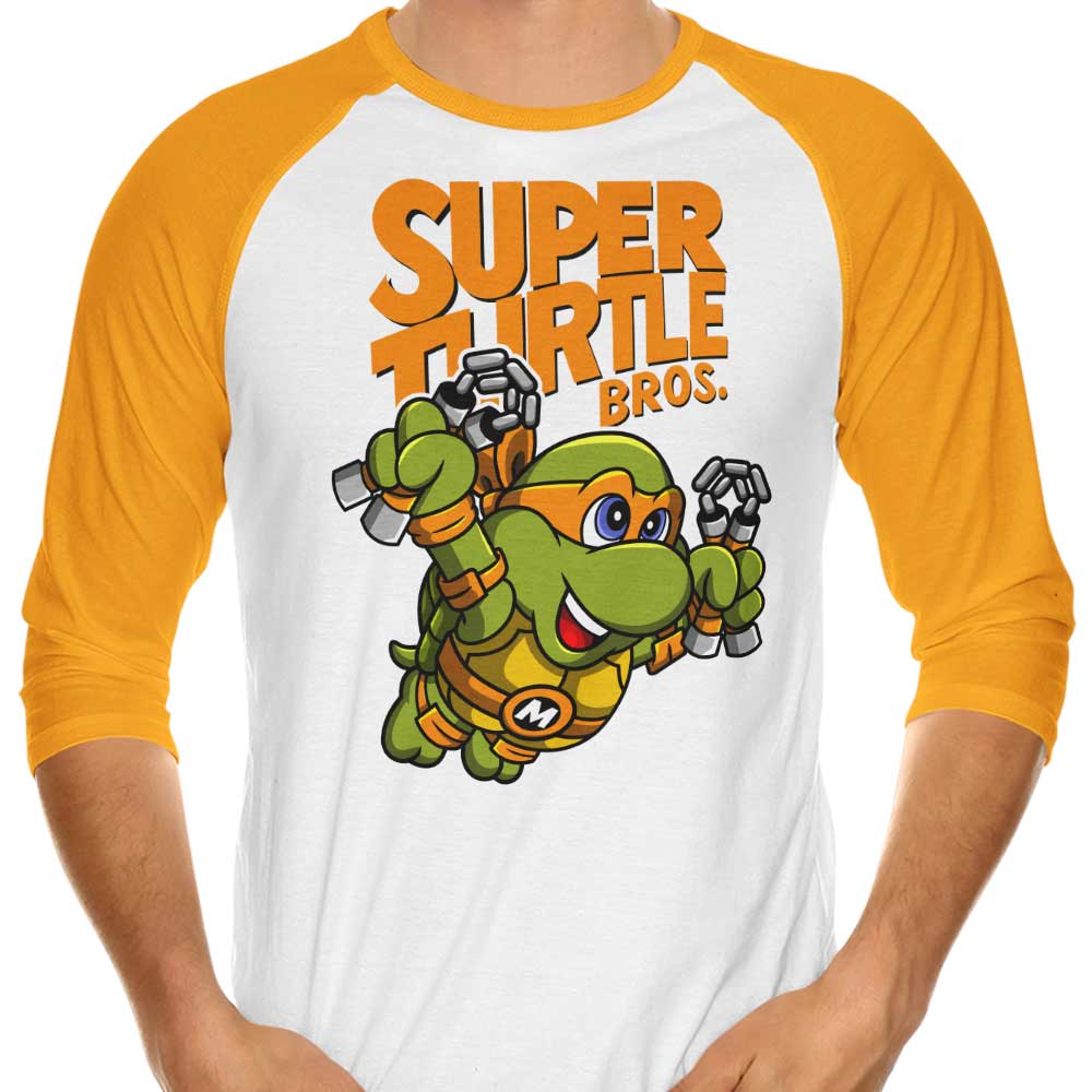 Super Mikey Bros 3/4 Sleeve Raglan - Adult & Kids T-Shirts, Sweatshirts & Hoodies apparel design preview 1