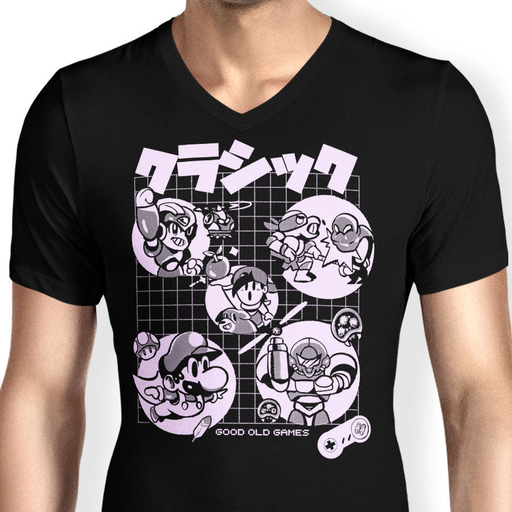 Super Old Games Men's V-Neck - Adult & Kids T-Shirts, Sweatshirts & Hoodies apparel design preview 2
