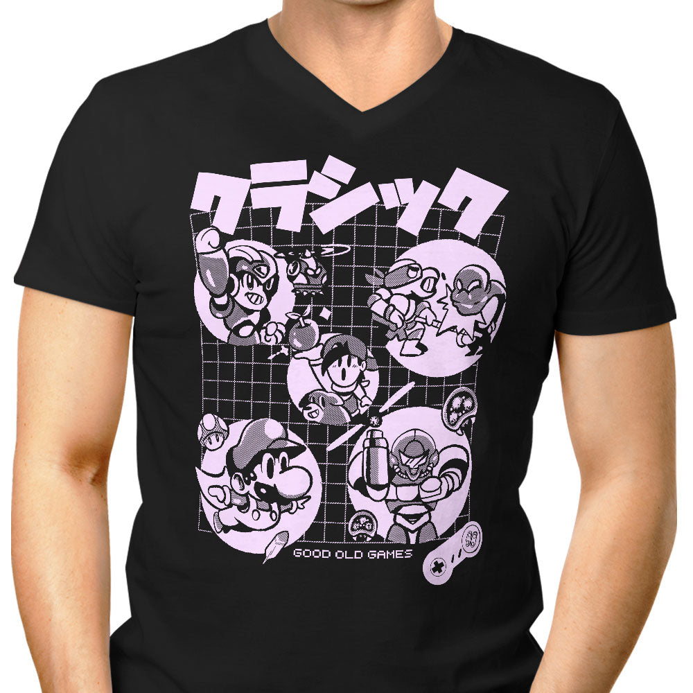 Super Old Games Men's V-Neck - Adult & Kids T-Shirts, Sweatshirts & Hoodies apparel design preview 1