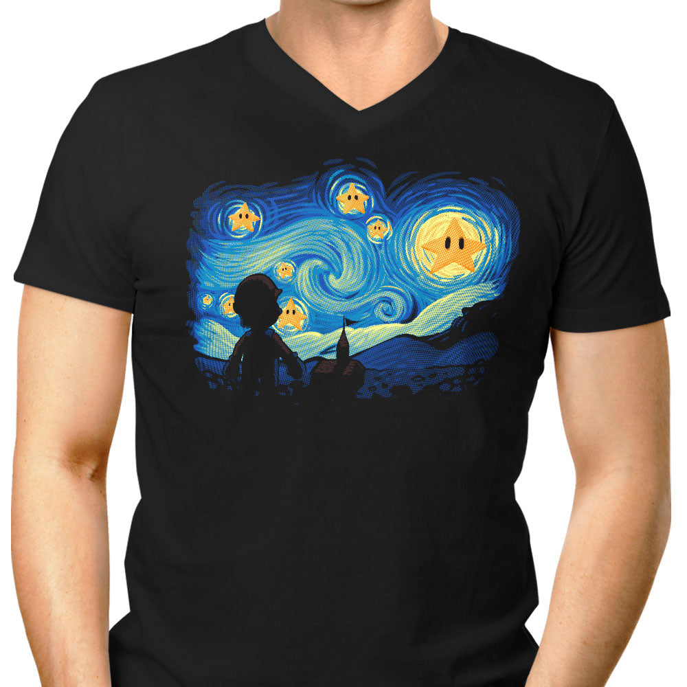 Super Starry Night Men's V-Neck - Adult & Kids T-Shirts, Sweatshirts & Hoodies apparel design preview 1