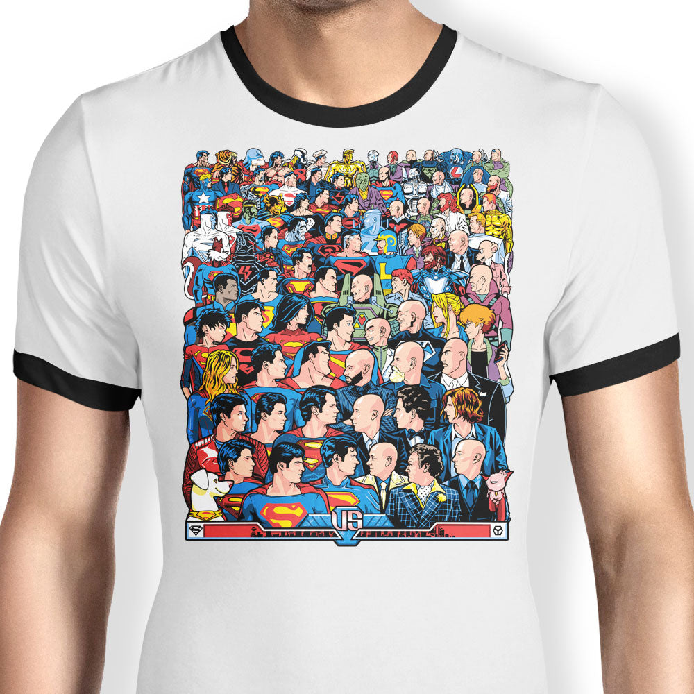 Superhumans vs. Masterminds Ringer - Adult & Kids T-Shirts, Sweatshirts & Hoodies apparel design preview 1