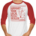 Support Local Pizza 3/4 Sleeve Raglan - Adult & Kids T-Shirts, Sweatshirts & Hoodies apparel design preview 1