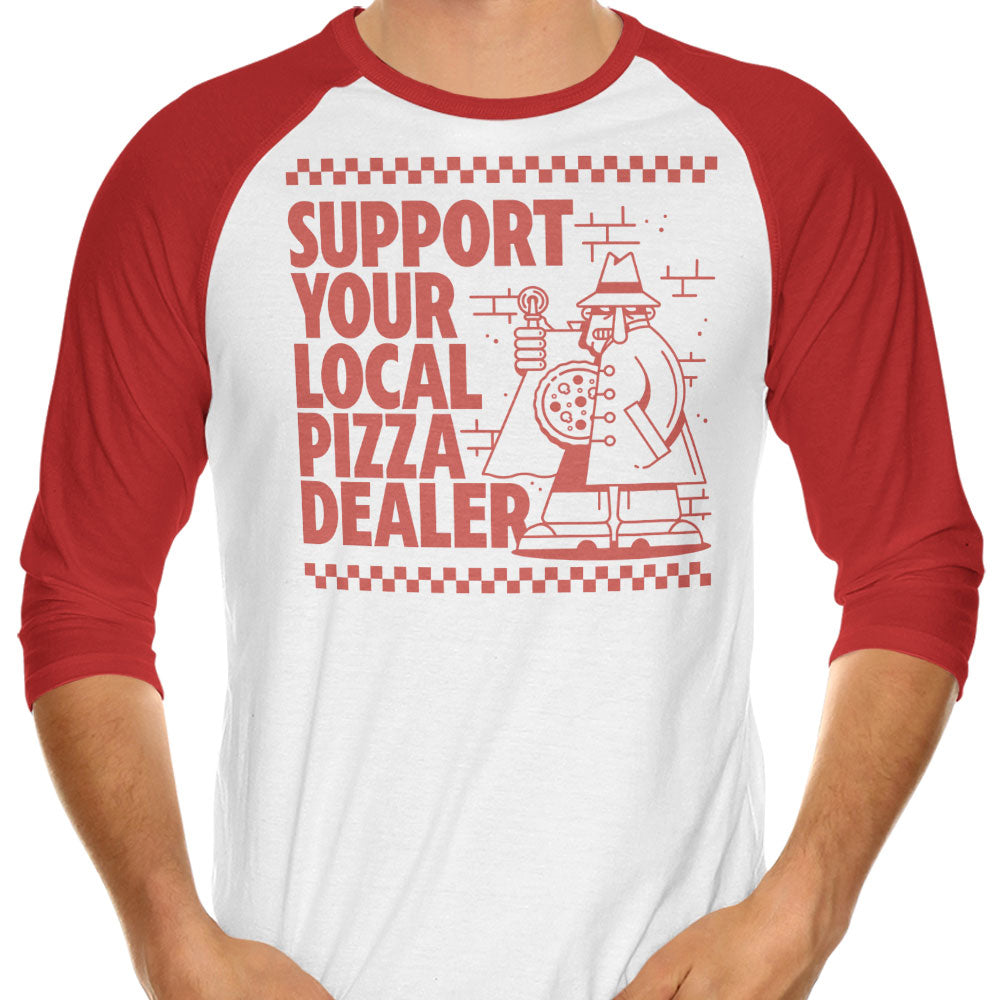 Support Local Pizza 3/4 Sleeve Raglan - Adult & Kids T-Shirts, Sweatshirts & Hoodies apparel design preview 1