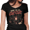 Support Your Cat Cult Women's V-Neck - Adult & Kids T-Shirts, Sweatshirts & Hoodies apparel design preview 1