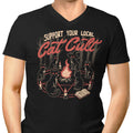 Support Your Cat Cult Men's V-Neck - Adult & Kids T-Shirts, Sweatshirts & Hoodies apparel design preview 1