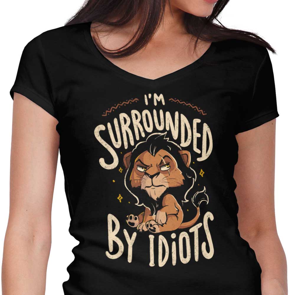 Surrounded by Idiots Women's V-Neck - Adult & Kids T-Shirts, Sweatshirts & Hoodies apparel design preview 1