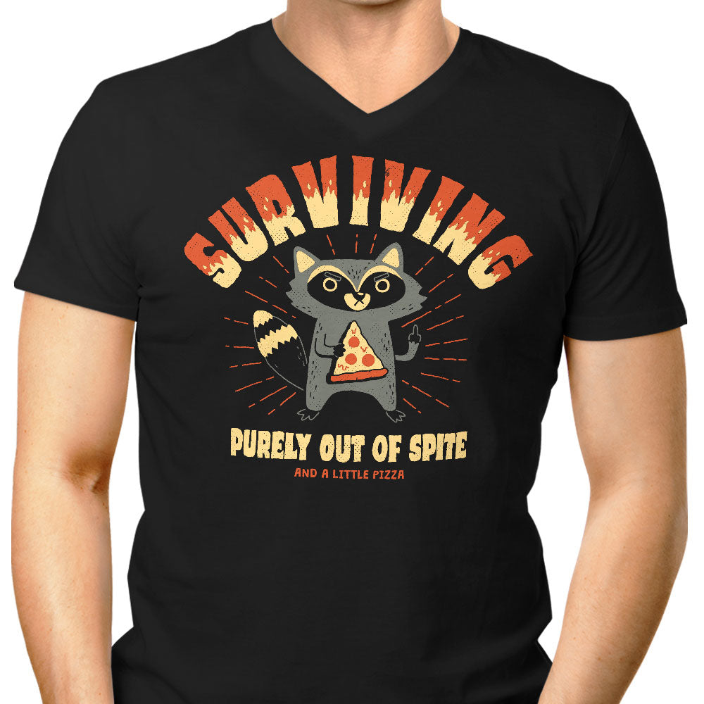 Surviving Out of Spite Men's V-Neck - Adult & Kids T-Shirts, Sweatshirts & Hoodies apparel design preview 1