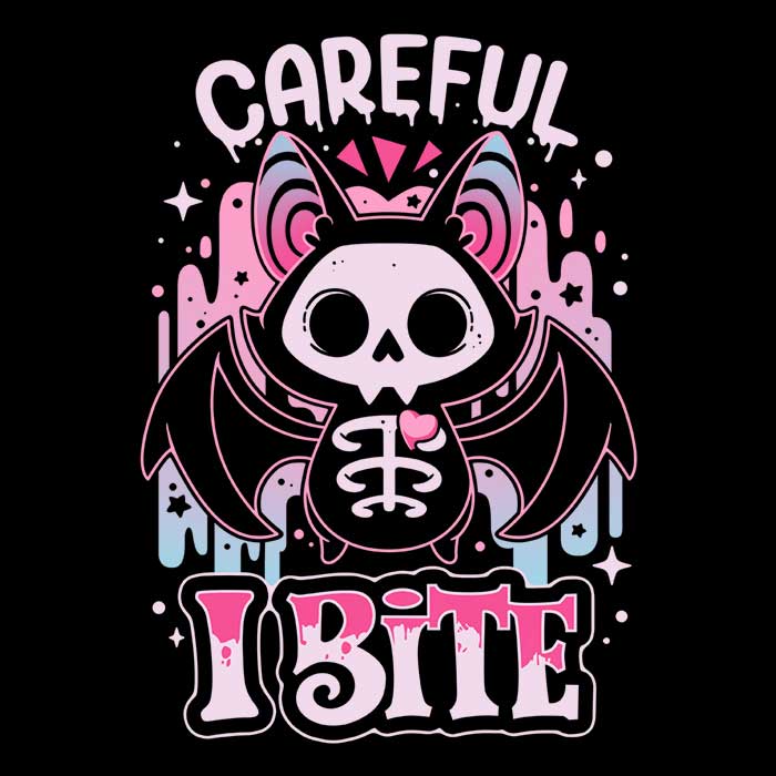 Sweet Bat Bite Coasters - Adult & Kids T-Shirts, Sweatshirts & Hoodies apparel design preview 1