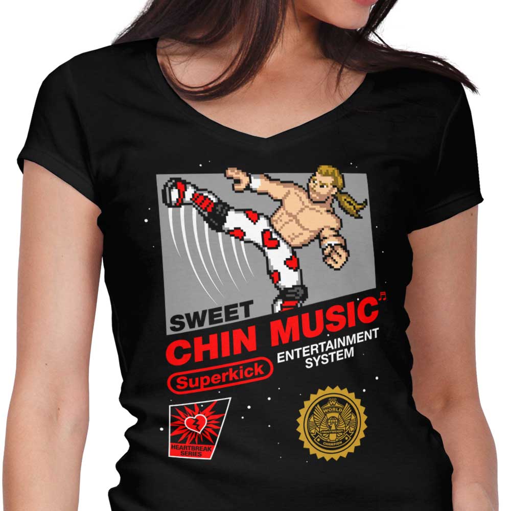 Sweet Chin Music Women's V-Neck - Adult & Kids T-Shirts, Sweatshirts & Hoodies apparel design preview 1