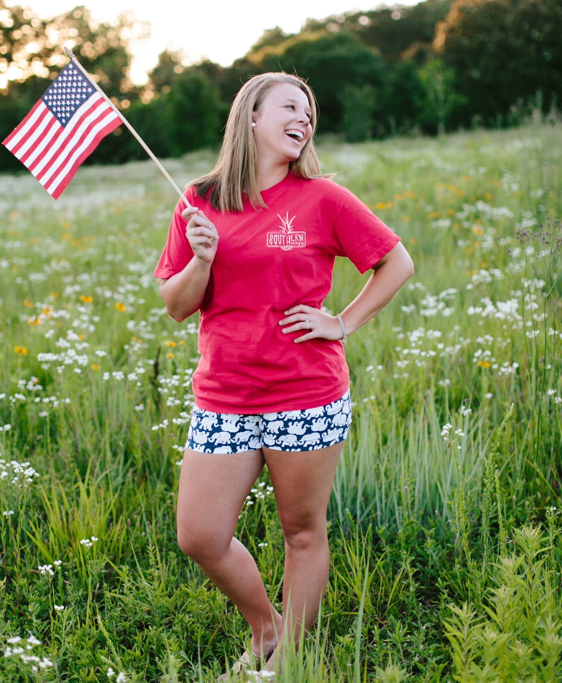 Southernology Liberty USA Pineapple Comfort Colors - Adult & Kids T-Shirts, Sweatshirts & Hoodies apparel design preview 2