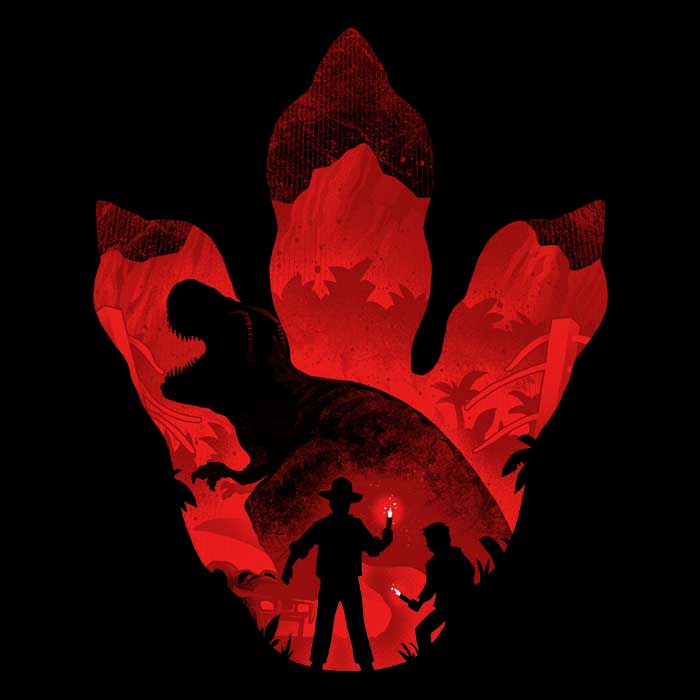 T-Rex Footprint Youth Apparel - Adult & Kids T-Shirts, Sweatshirts & Hoodies apparel design preview 2