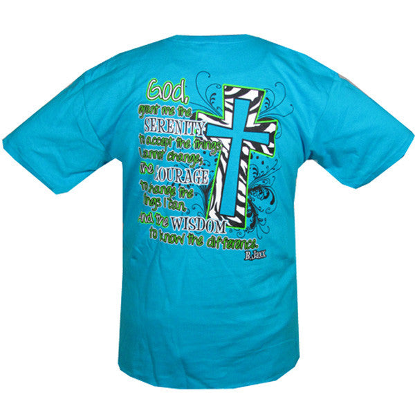 Bjaxx Serenity Zebra Cross Turquiose Christian Girlie - Adult & Kids T-Shirts, Sweatshirts & Hoodies apparel design preview 1