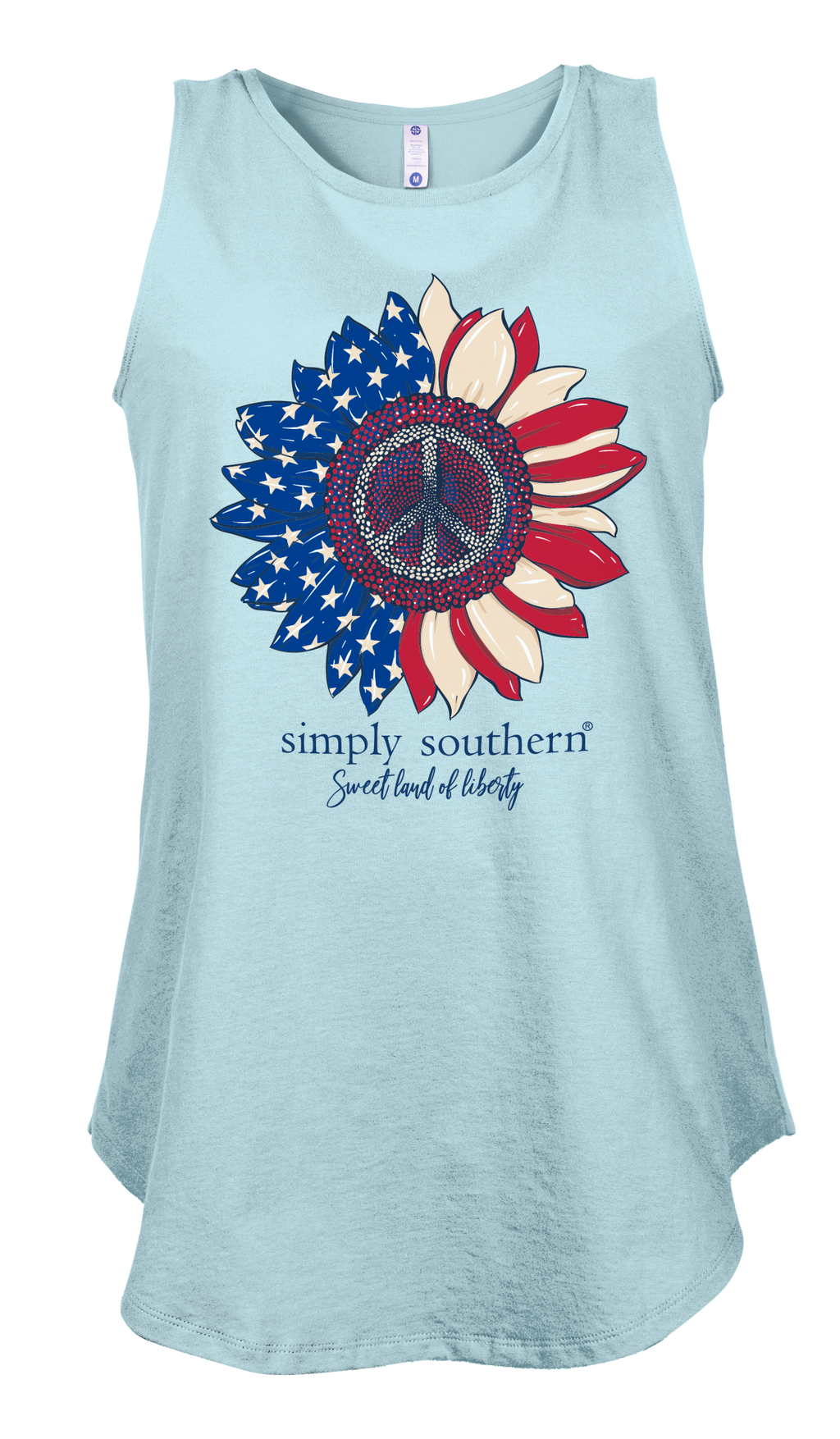 Simply Southern Preppy USA Peace Sunflower Tank Top - Adult & Kids T-Shirts, Sweatshirts & Hoodies apparel design preview 2