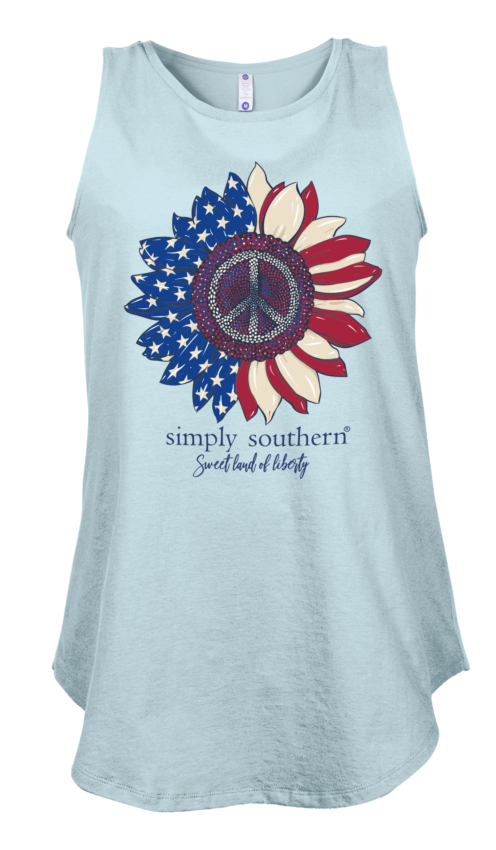Simply Southern Preppy USA Peace Sunflower Tank Top - Adult & Kids T-Shirts, Sweatshirts & Hoodies apparel design preview 2